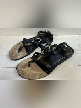 AS 98 women’s gladiator  Black Leather Sandals